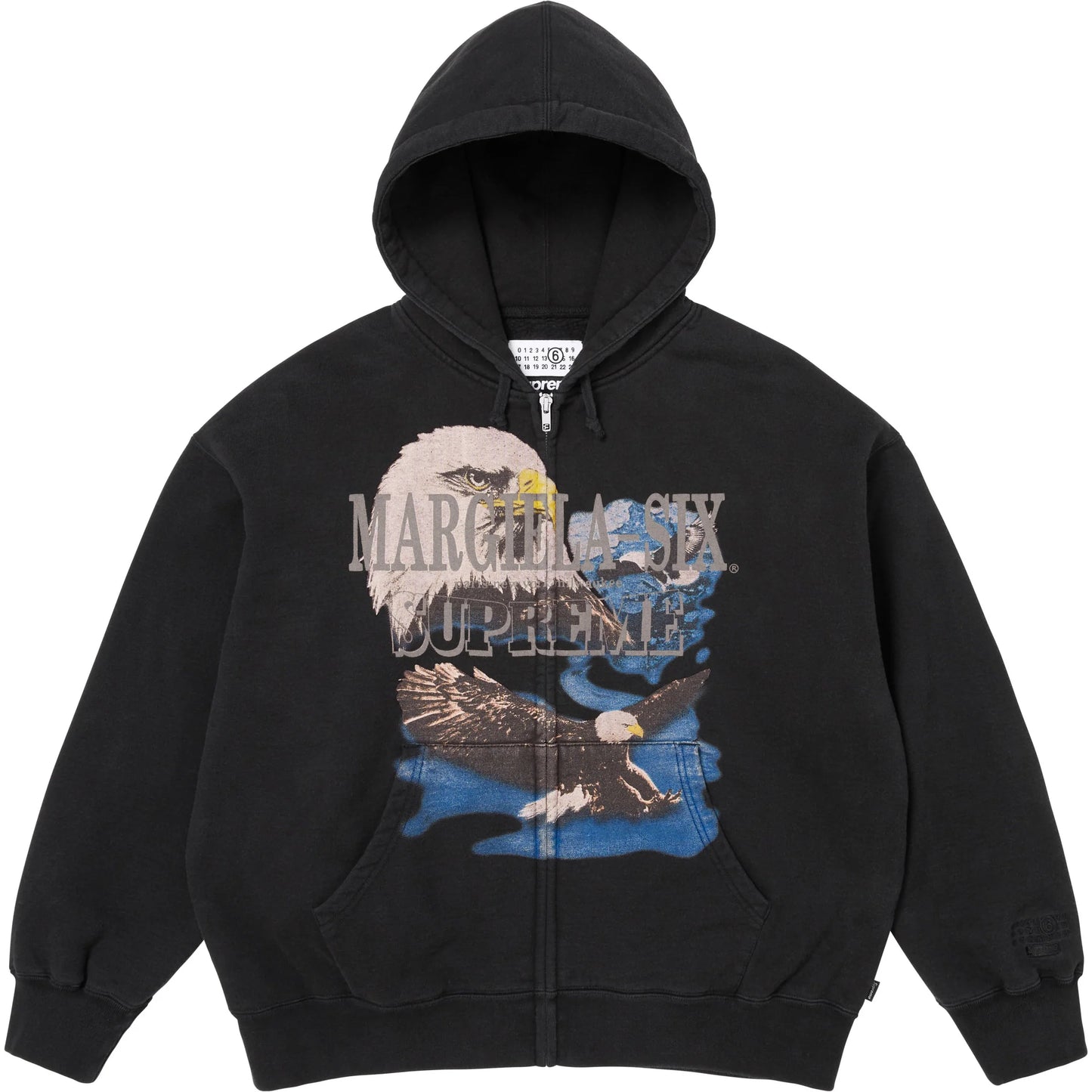 Supreme®/MM6 Maison Margiela Eagle Zip-Up Hooded Sweatshirt Black