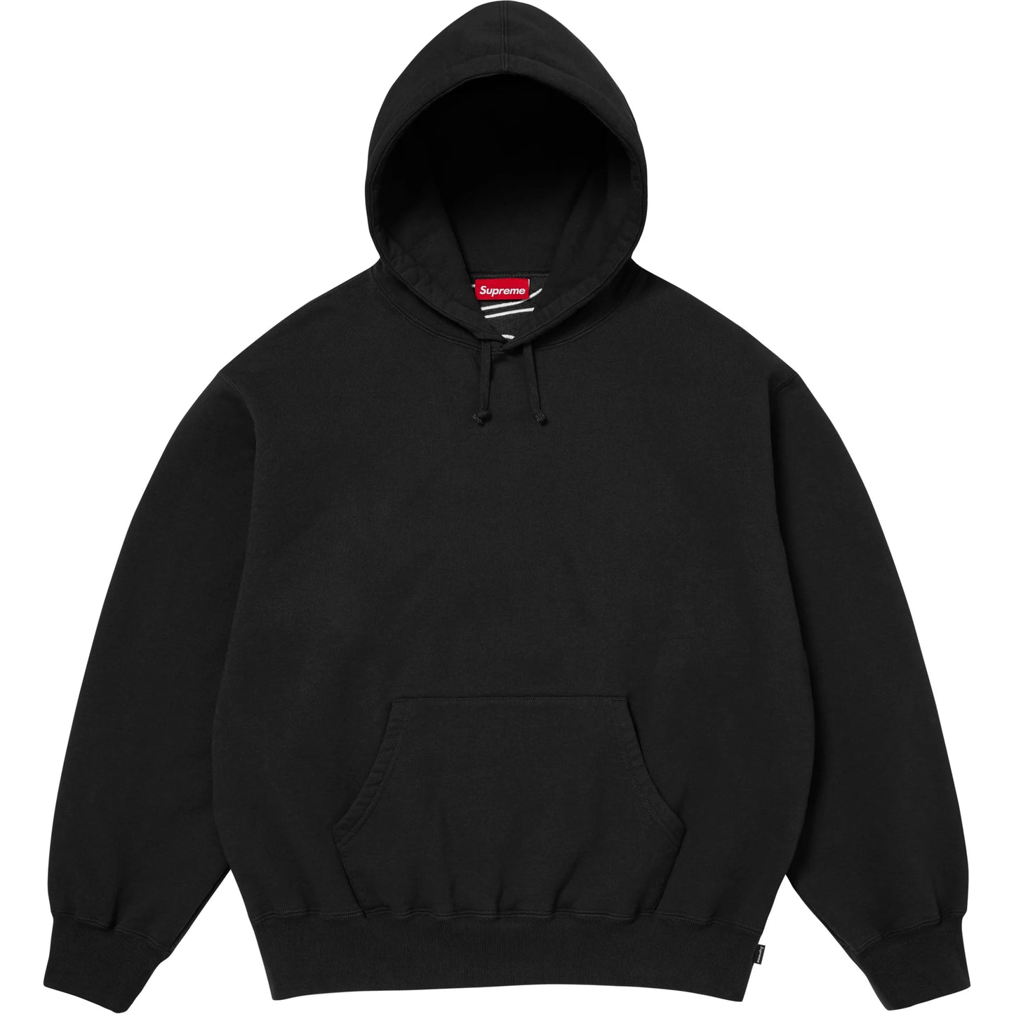 Supreme Satin Appliqué Hooded Sweatshirt Black (FW25)