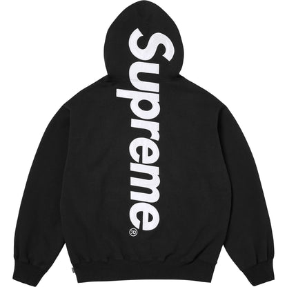 Supreme Satin Appliqué Hooded Sweatshirt Black (FW25)