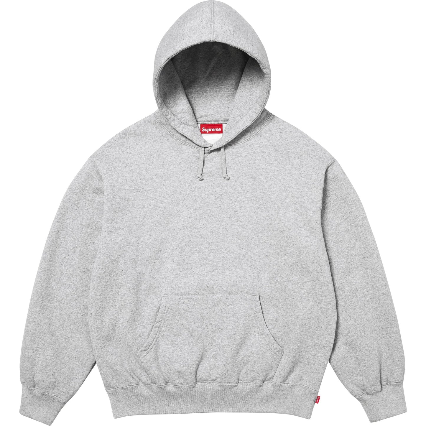 Supreme Satin Appliqué Hooded Sweatshirt Heather Grey (FW25)