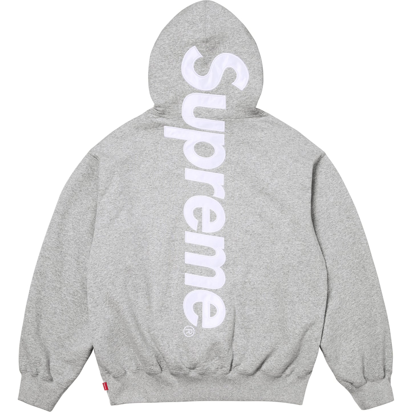 Supreme Satin Appliqué Hooded Sweatshirt Heather Grey (FW25)