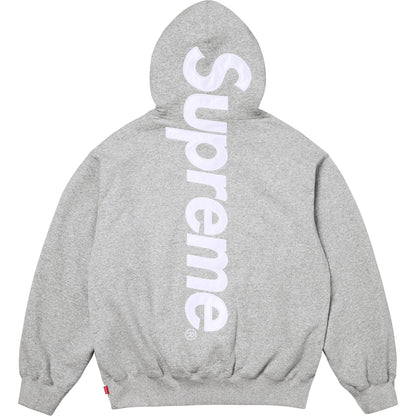 Supreme Satin Appliqué Hooded Sweatshirt Heather Grey (FW25)