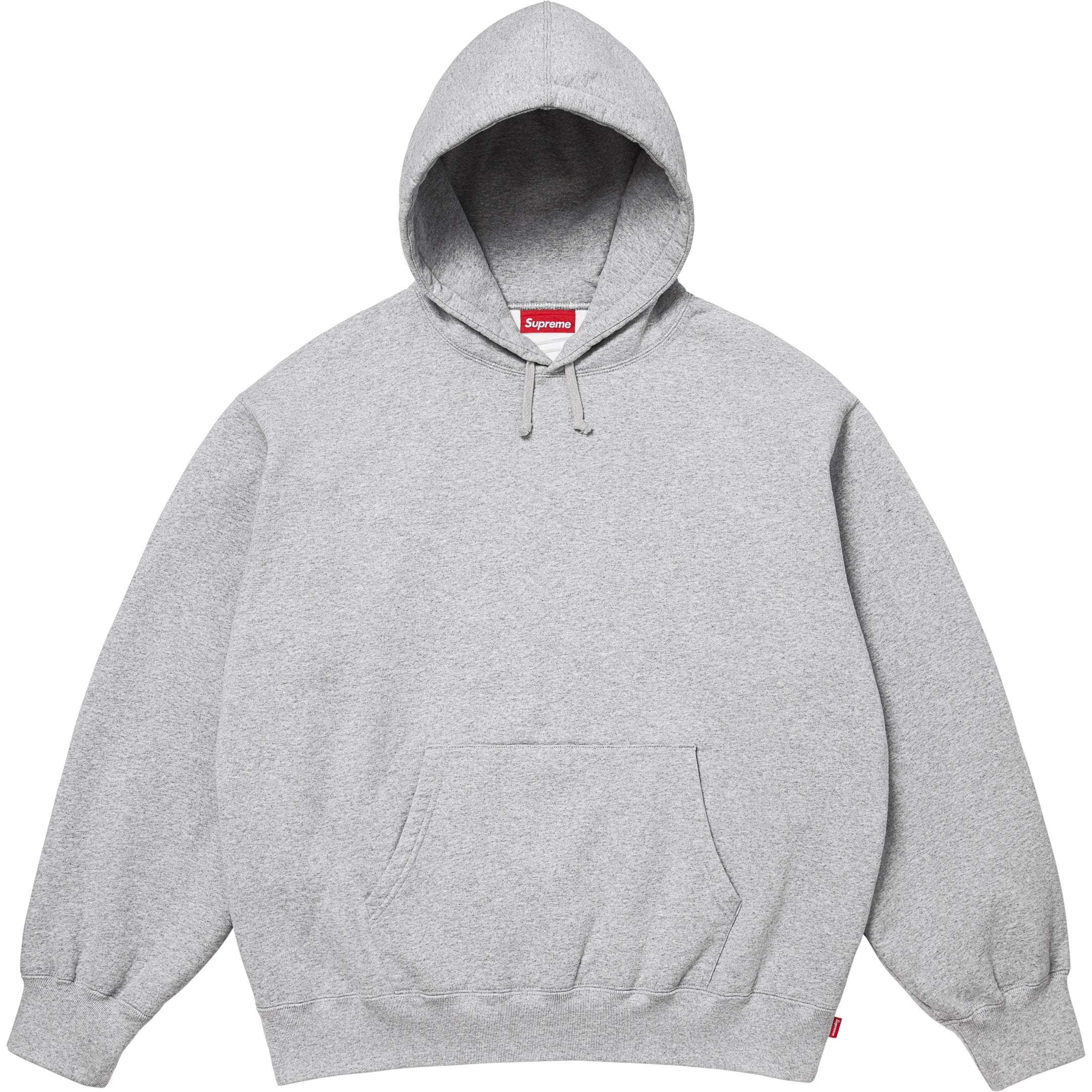 Supreme Satin Appliqué Hooded Sweatshirt Heather Grey (SS26