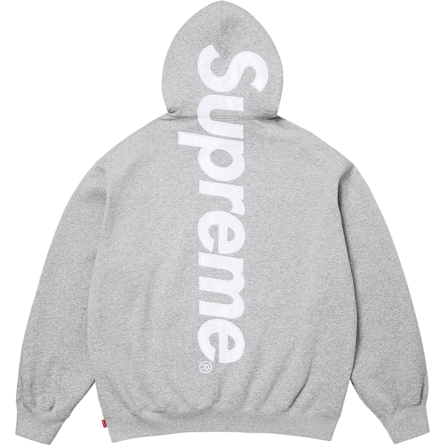 Supreme Satin Appliqué Hooded Sweatshirt Heather Grey (SS26)