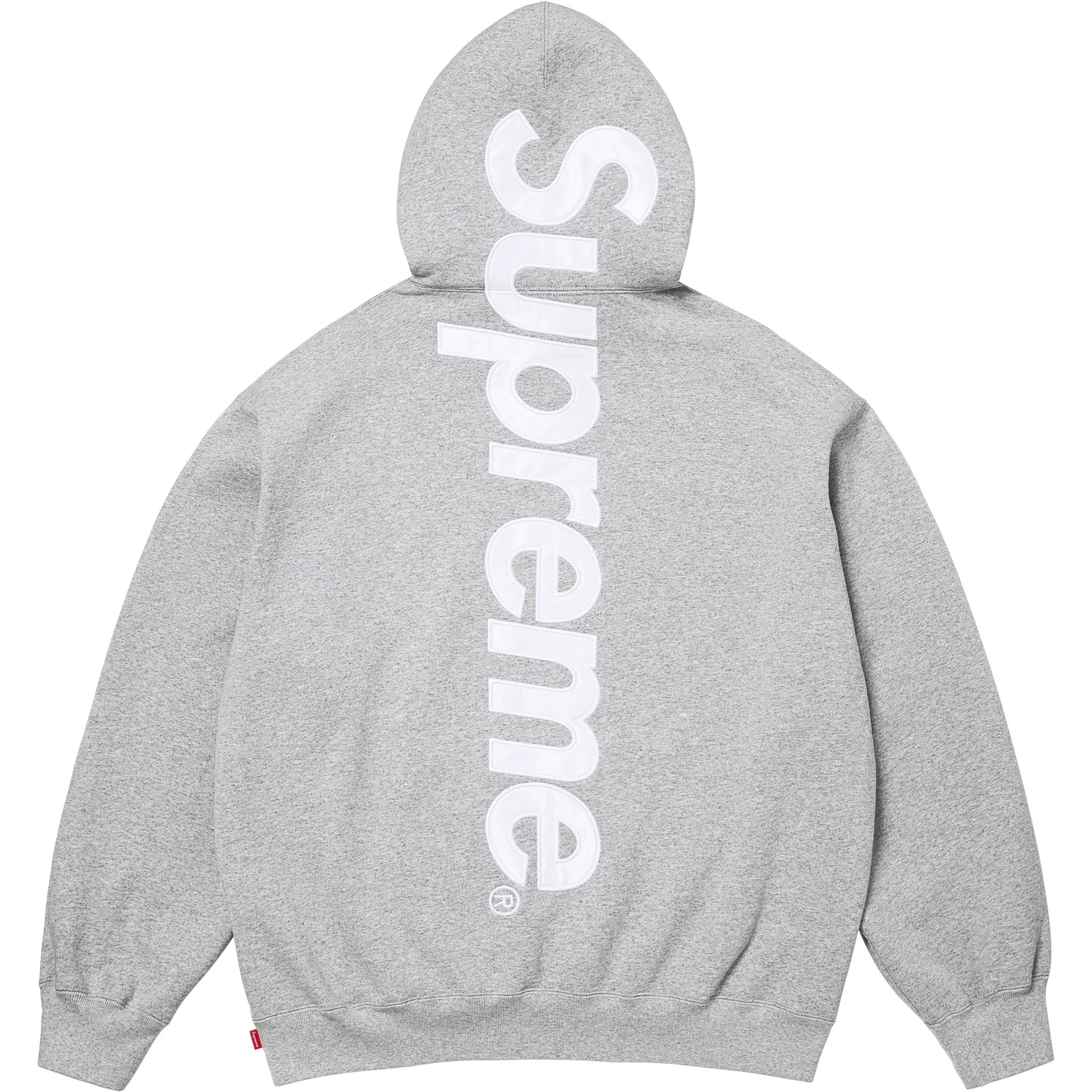 Supreme Satin Appliqué Hooded Sweatshirt Heather Grey (SS26