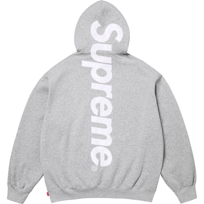 Supreme Satin Appliqué Hooded Sweatshirt Heather Grey (SS26)