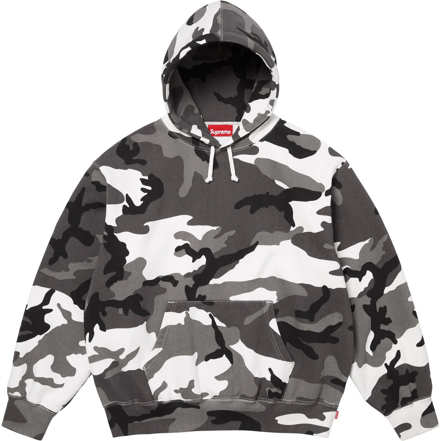Supreme Satin Appliqué Hooded Sweatshirt Snow Camo (SS26)