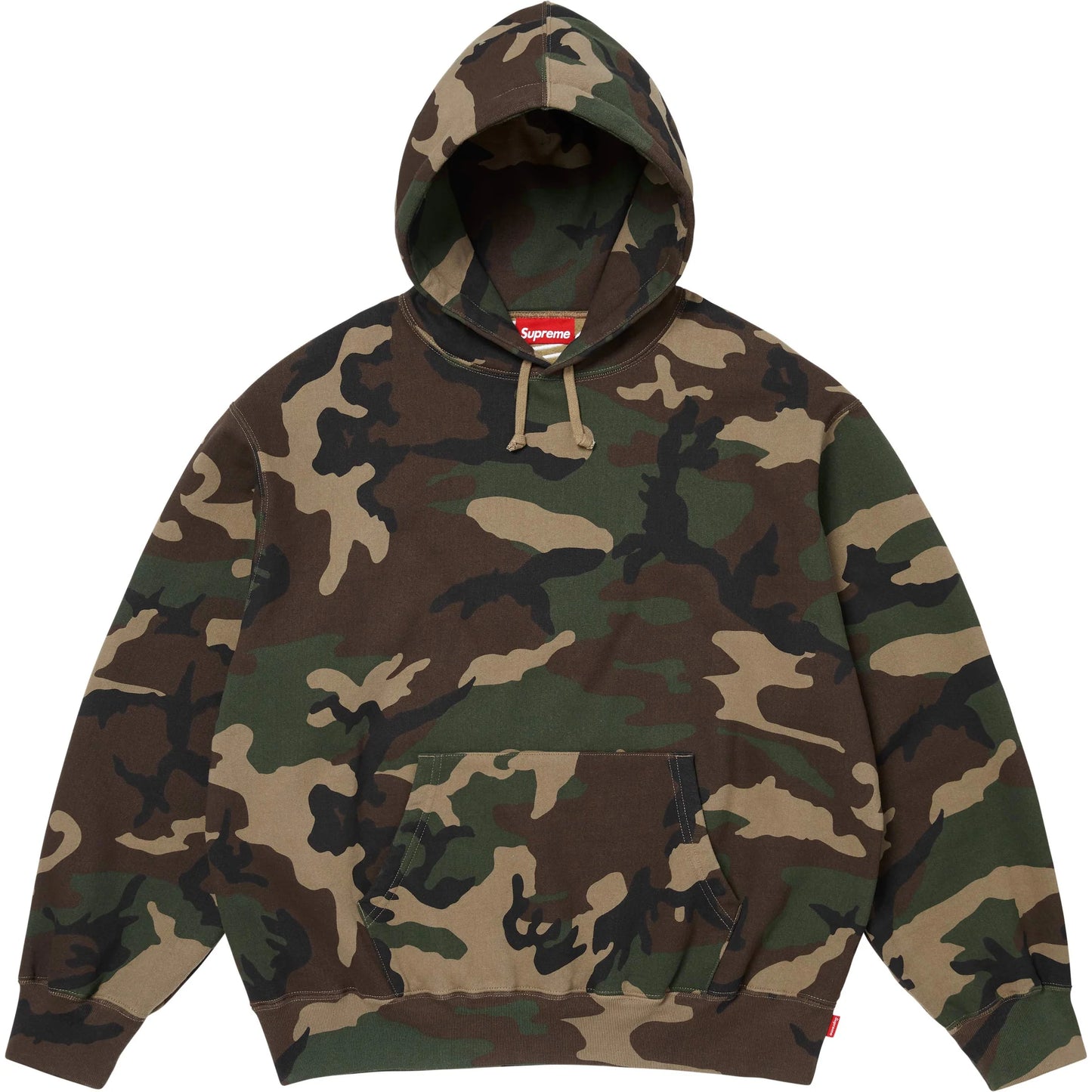 Supreme Satin Appliqué Hooded Sweatshirt Woodland Camo (SS26)