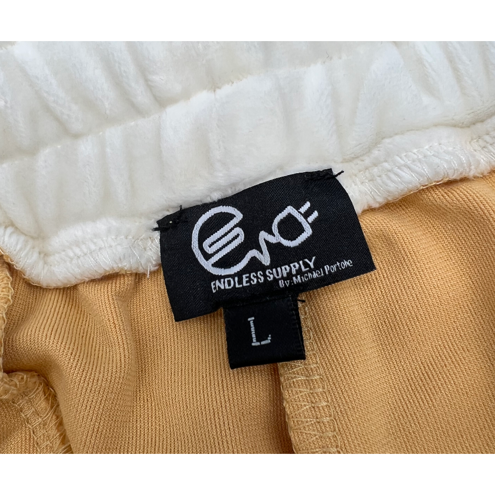 Endless Supply Velour Shorts Mustard