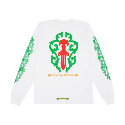 Chrome Hearts Los Angeles Exclusive Dagger L/S T-shirt White/Green Chrome Hearts Los Angeles Exclusive Dagger L/S T-shirt White/Green