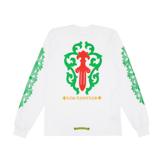 Chrome Hearts Los Angeles Exclusive Dagger L/S T-shirt White/Green/Red