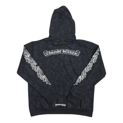 Chrome Hearts All Over Cemetery Monogram Zip-Up Hoodie Black