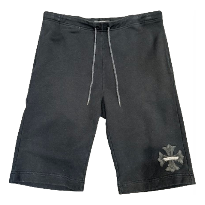 Chrome Hearts Leather Plus Patch Sweatshorts Black