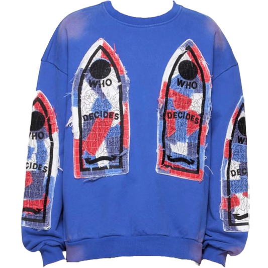 Who Decides War Glory Fabricated Crewneck Indigo