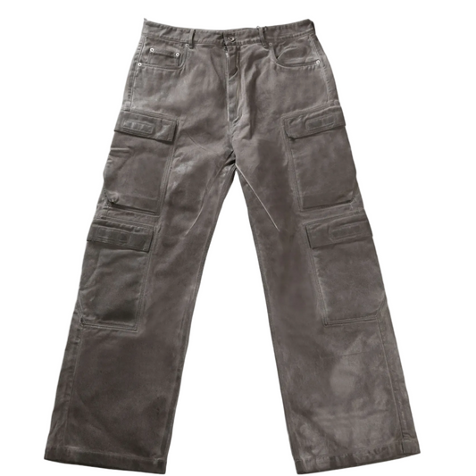 Rick Owens Grey Wax Cargo Denim