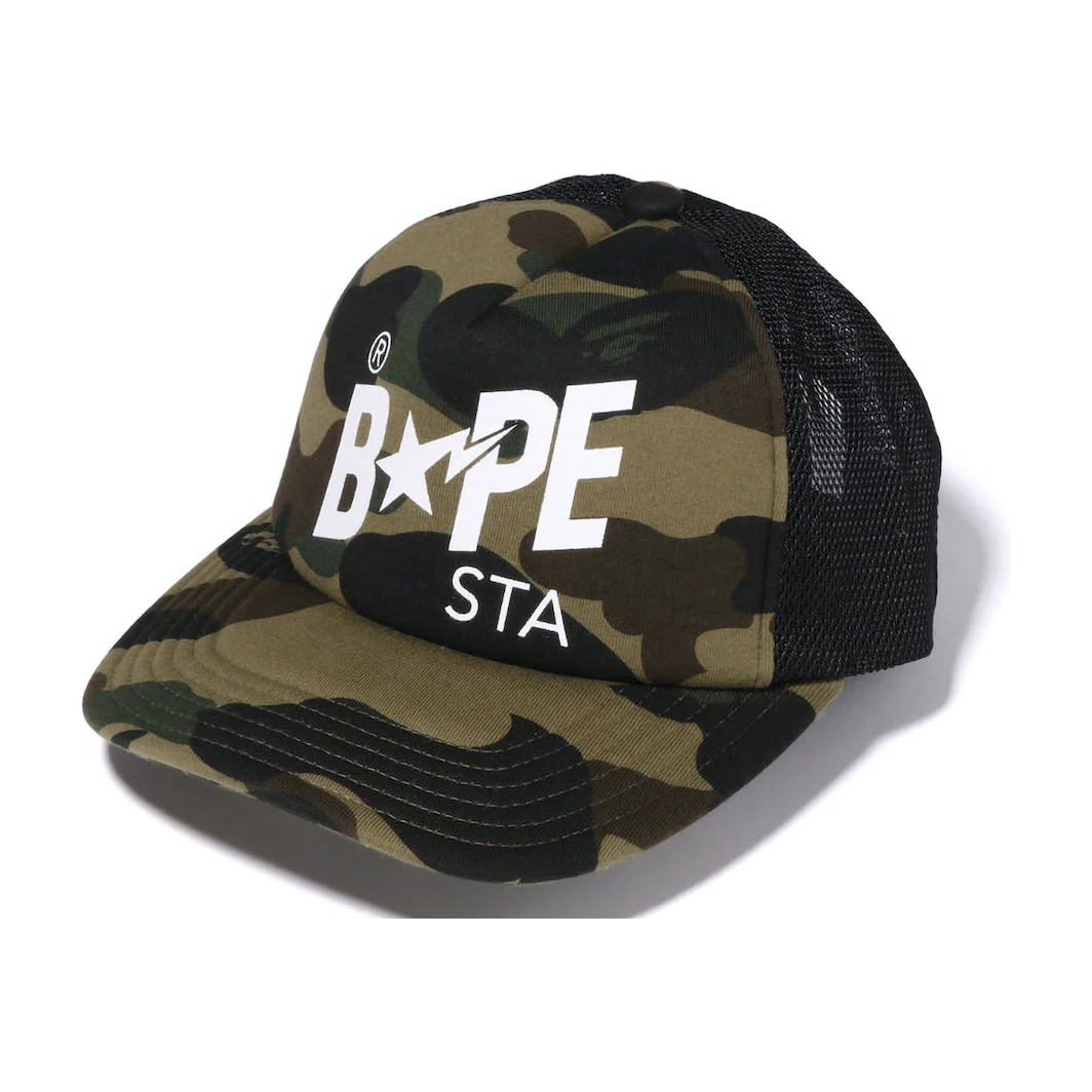 BAPE 1st Camo BAPE Sta Mesh Cap Green