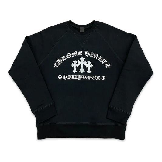 Chrome Hearts Triple Cross Hollywood Waffle L/S T-Shirt Black