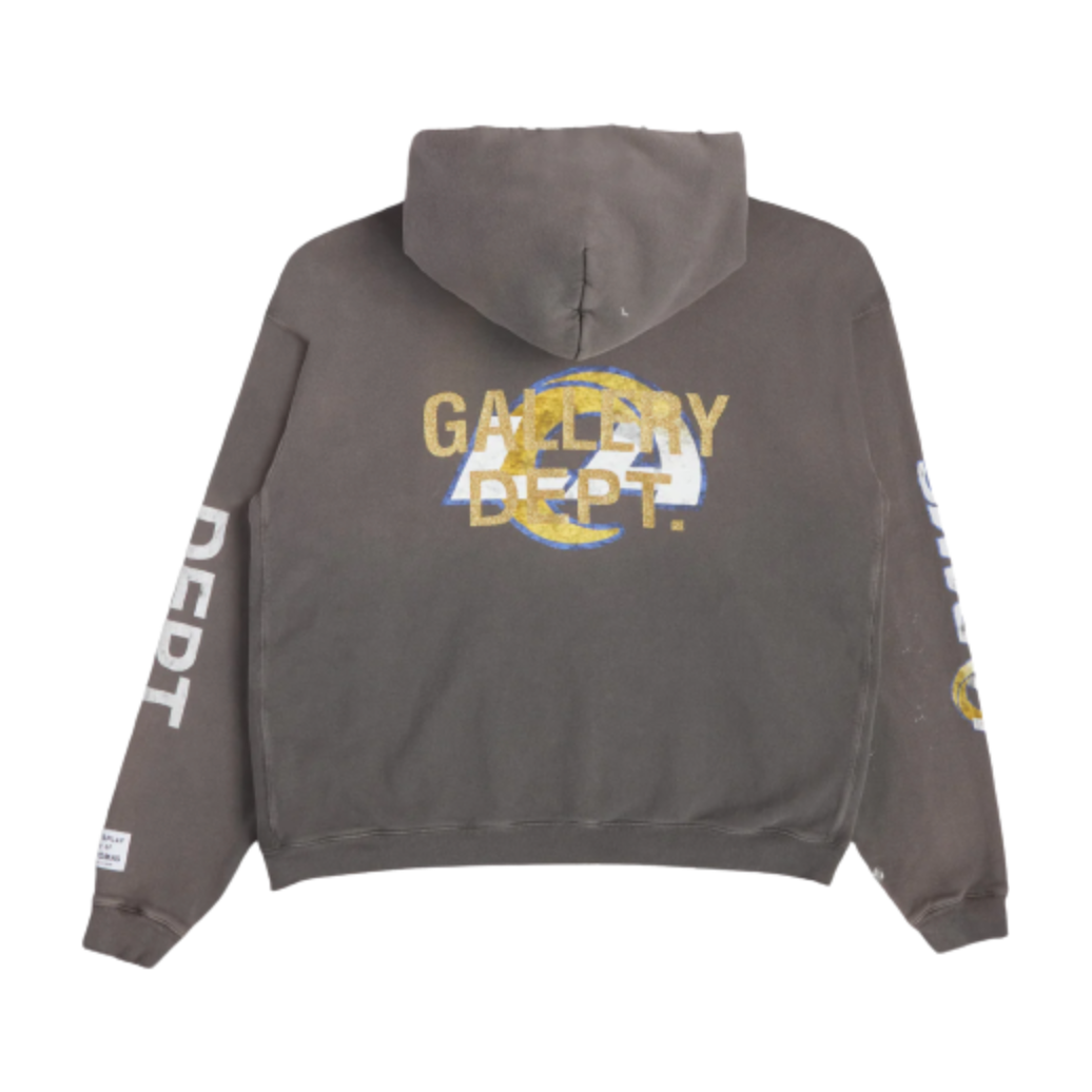 Gallery Dept. x LA Rams 90's Vintage Hoodie Washed Black