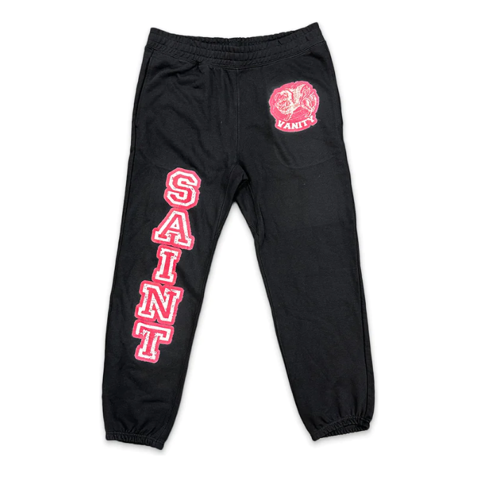 Saint Vanity Varsity Logo Sweatpants Black/Red