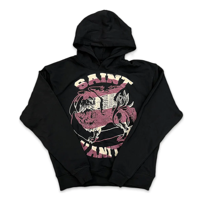 Saint Vanity Logo Hoodie Black/Burgundy