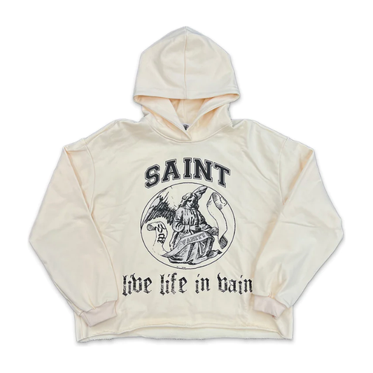 Saint Vanity Live Life In Vain Hoodie Cream