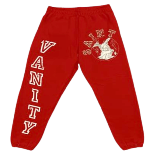 Saint Vanity Logo Sweatpants Red