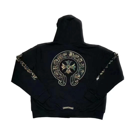 Chrome Hearts Triple Cross Horseshoe Hoodie Black/Camo