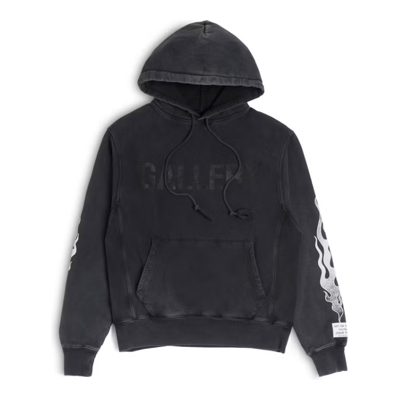 Gallery Dept. Flames Hoodie Black