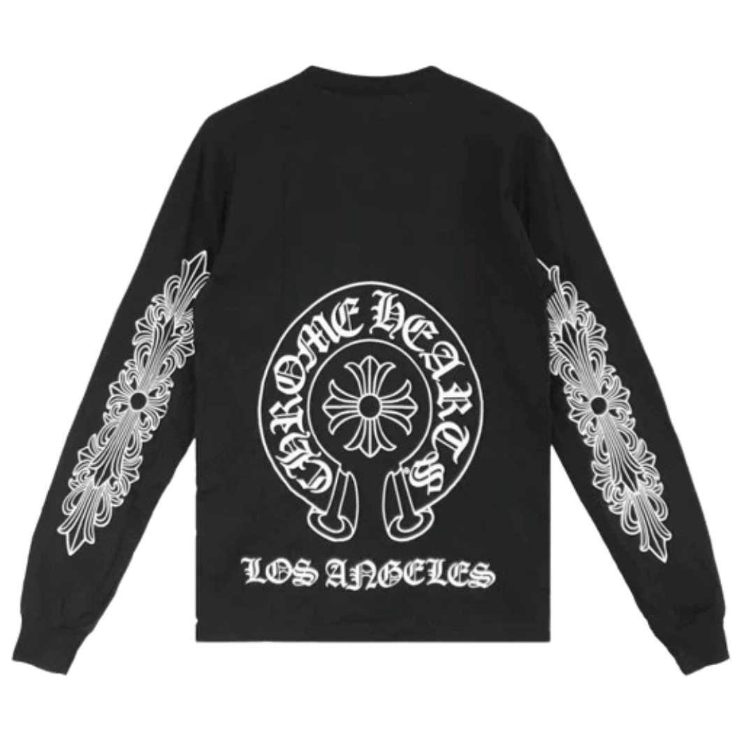 Chrome Hearts Horseshoe Floral Los Angeles Exclusive L/S T-Shirt Black