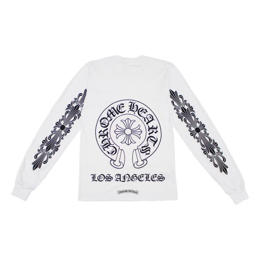 Chrome Hearts Horseshoe Floral Los Angeles Exclusive L/S T-shirt White