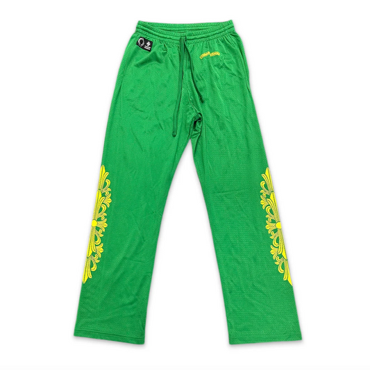 Chrome Hearts Sports Mesh Varsity Sweatpants Green/Yellow