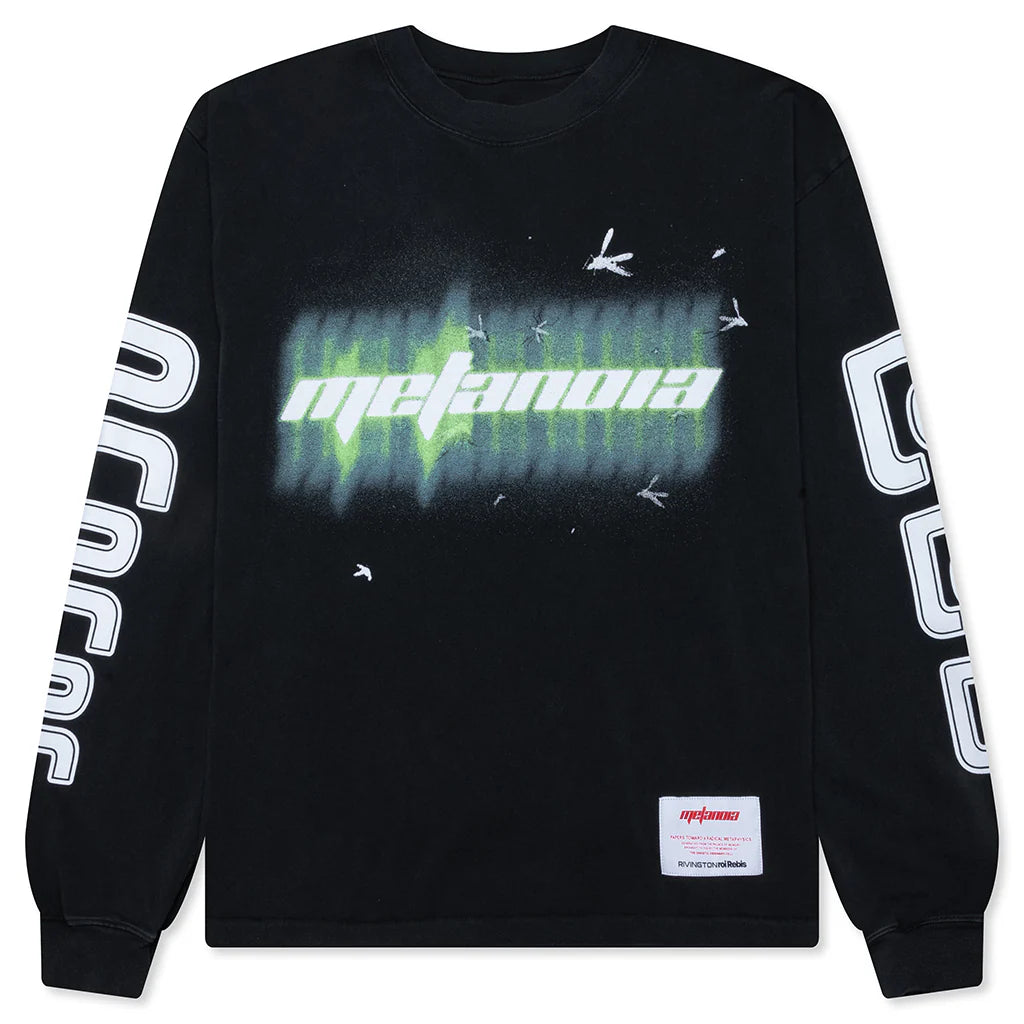 RIVINGTON roi Rebis Sentence Garden LS Tee Jet Black
