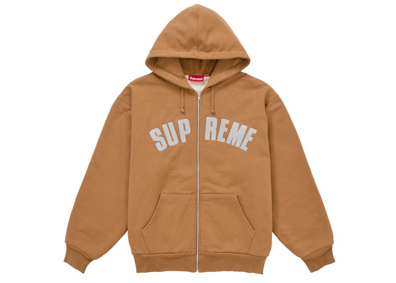 Supreme Arc Thermal Lined Zip Up Hooded Sweatshirt (FW26) Brown