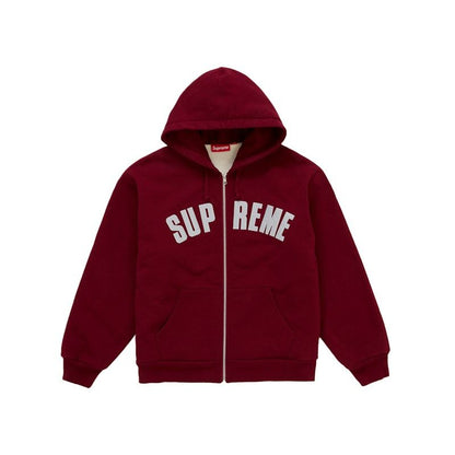 Supreme Arc Thermal Lined Zip Up Hooded Sweatshirt (FW26) Cardinal