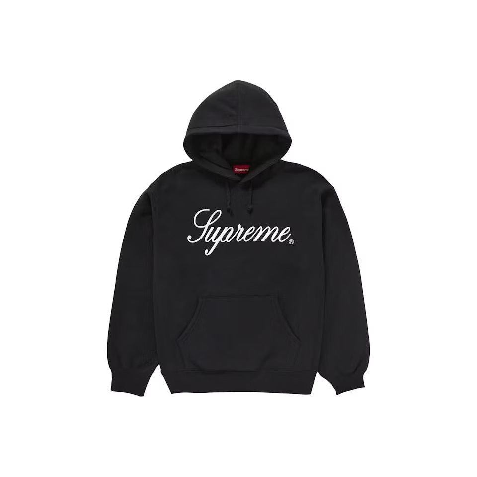 Supreme Embroidered Script Hooded Sweatshirt Black