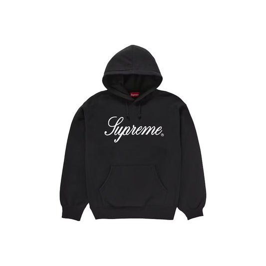 Supreme Embroidered Script Hooded Sweatshirt Black