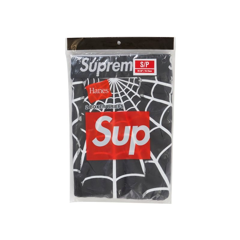 Supreme Hanes Spider-Man Boxer Briefs (2 Pack) Black