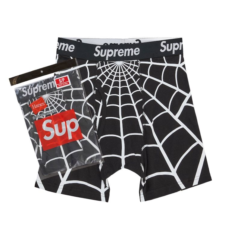 Supreme Hanes Spider-Man Boxer Briefs (2 Pack) Black