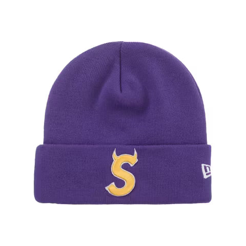Supreme New Era Devil S Logo Beanie Purple
