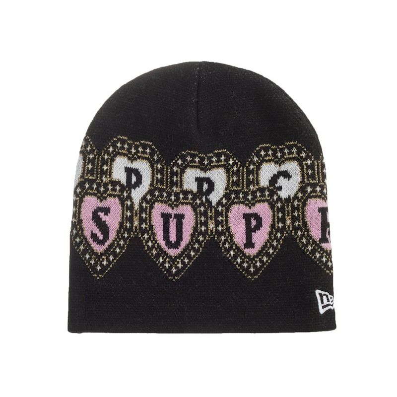 Supreme New Era Hearts Beanie Black