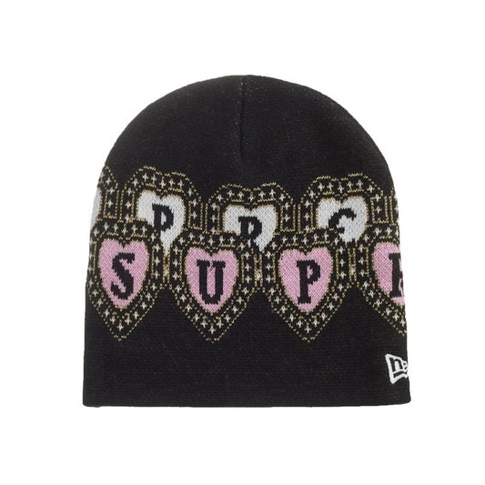 Supreme New Era Hearts Beanie Black