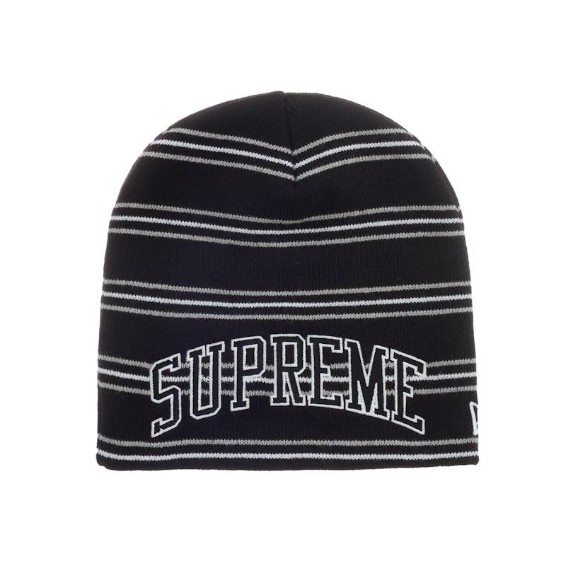 Supreme New Era Stripe Beanie Black