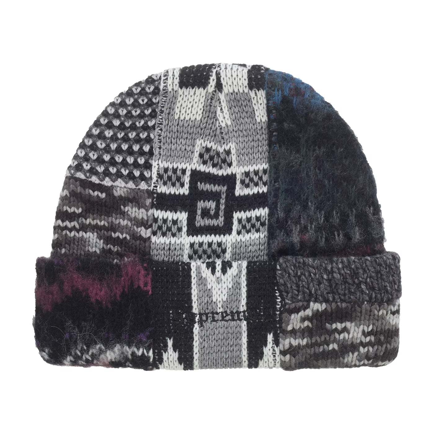 Supreme Patchwork Beanie Grey