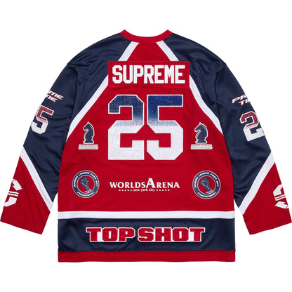 Supreme Rhinestone Hockey Jersey Red