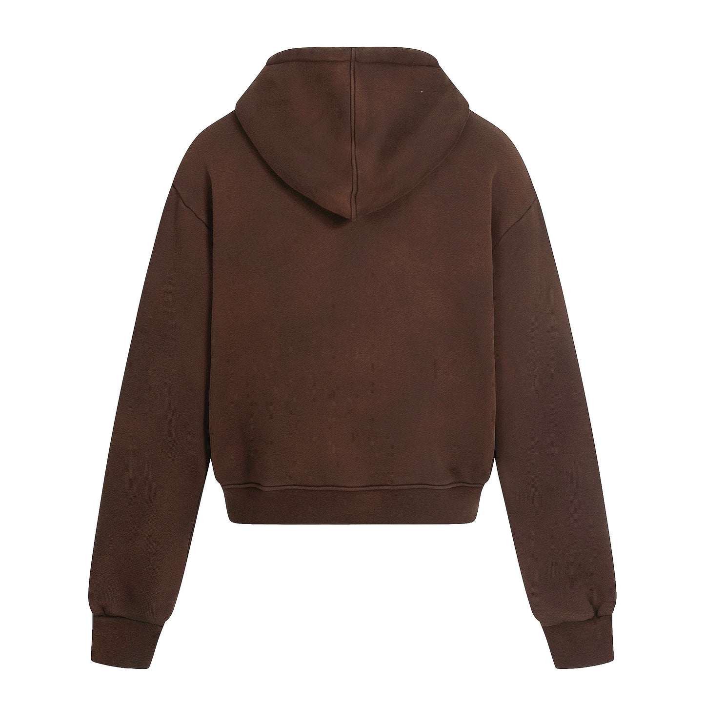 Thirteen Studios Embroidered Logo Relaxed Zip-Up Hoodie Brown