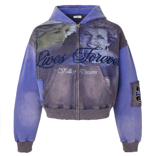 Vale Forever Queen Zip-Up Hoodie Blue