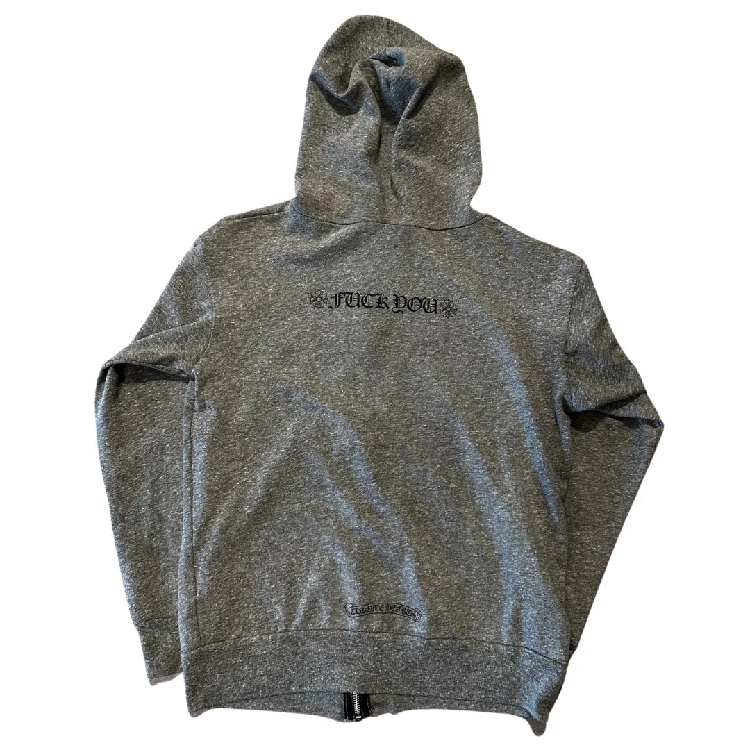 Chrome Hearts T-Bar F*** You Zip-Up Hoodie Heather Grey