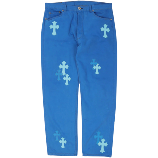 Chrome Hearts Blue Levi's Cross Patch Jeans