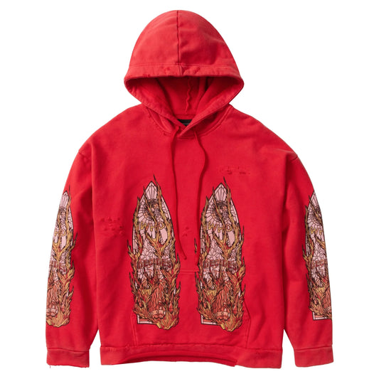 Who Decides War Flame Glass Hooded Pullover Ruby
