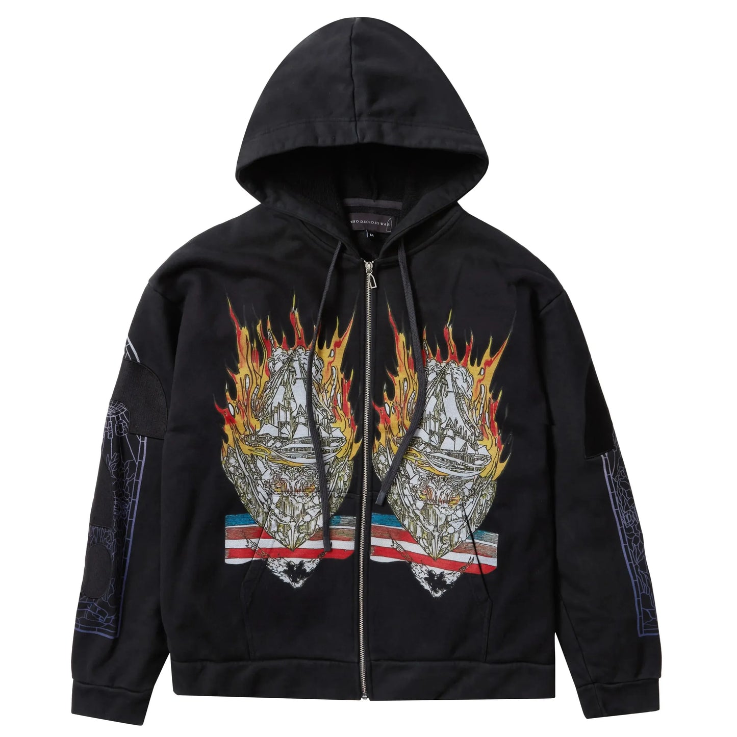 Who Decides War Engulfed Memories Zip-Up Hoodie Coal